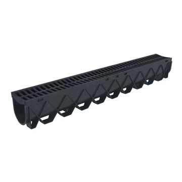 Show details for STORM DRAIN 40IN (5IN WIDTH / 3.5IN DEEP) CHANNEL COMPLETE WITH BLACK GRATE. 5 TON LOAD. Picture of STORM DRAIN 40IN (5IN WIDTH / 3.5IN DEEP) CHANNEL COMPLETE WITH BLACK GRATE. 5 TON LOAD.
