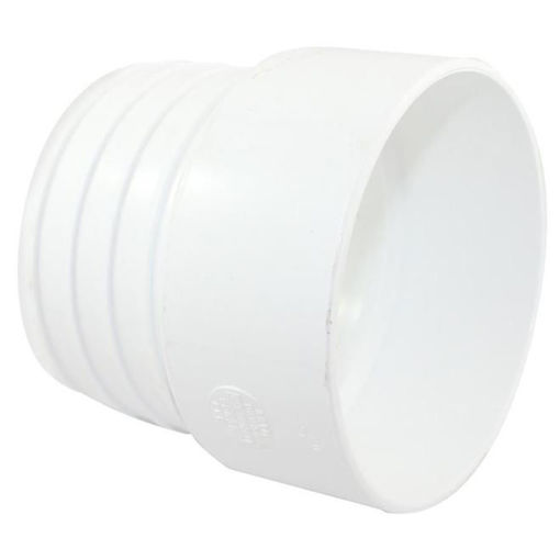 Picture of PVC 4 inch CORRUGATED PIPE ADAPTER - WHITE