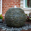 Picture of MEDIUM STACKED SLATE SPHERE LANDSCAPE FOUNTAIN KIT