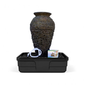 Show details for MEDIUM STACKED SLATE URN LANDSCAPE FOUNTAIN KIT Picture of MEDIUM STACKED SLATE URN LANDSCAPE FOUNTAIN KIT